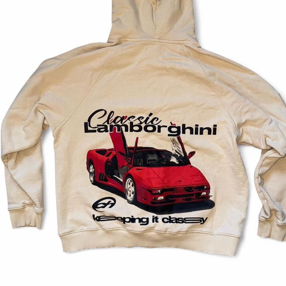 Common Hype Men's Cream and White Hoodie